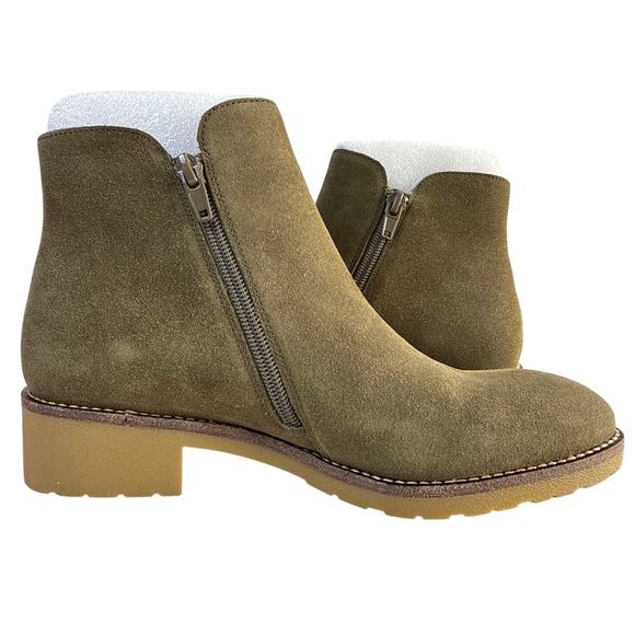 VANELi Ankle Boots Hadia Womens 7.5 Suede Khaki Nival Double Side Zip 311539 - Picture 5 of 12